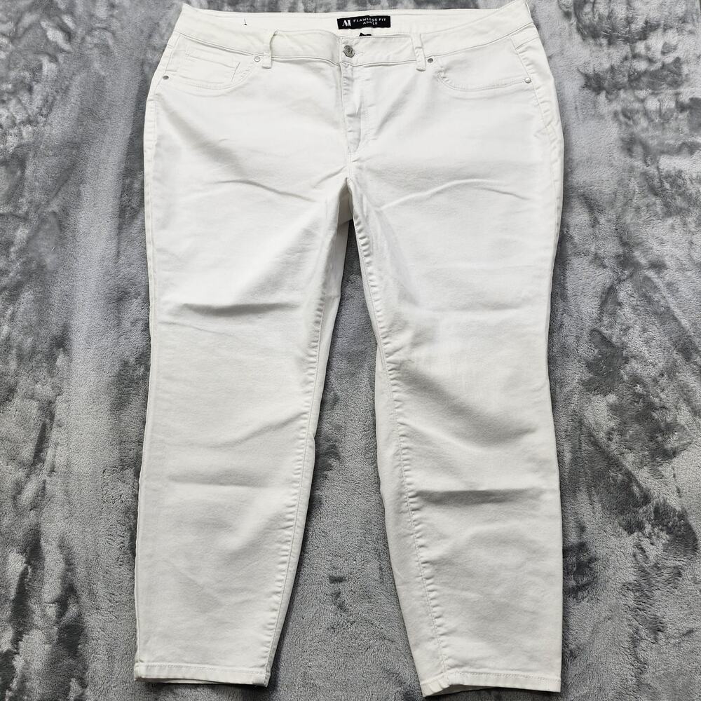 A&I Jeans Womens 24W White Flawless Fit Ankle Stretch Skinny‎ Preppy Coastal